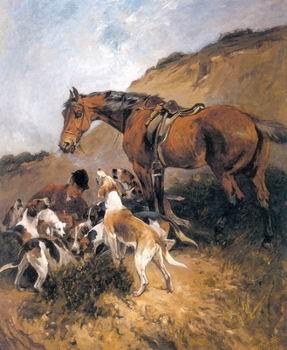 unknow artist Classical hunting fox, Equestrian and Beautiful Horses, 035. France oil painting art